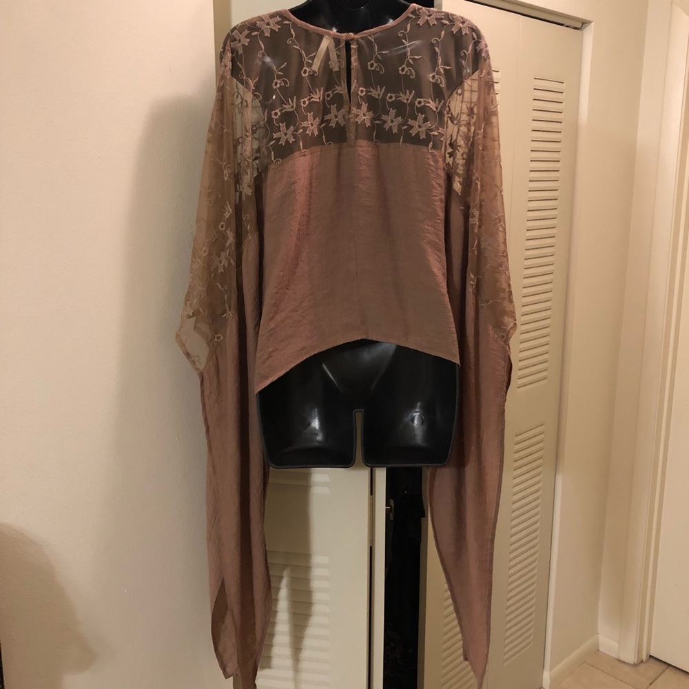 Truth NYC Asymmetrical Scarf Hem Chiffon Blouse - Picture 3 of 8